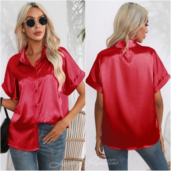 Classic Collared Neck Short Sleeve Shirt - Picture 6 of 7